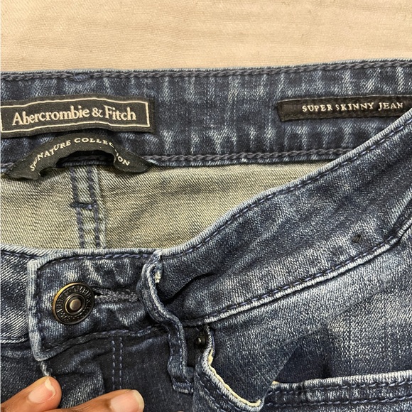 Abercrombie & Fitch Womens Jeans Size 27 Blue Super Skinny Low RiseDenim Bottoms - Picture 6 of 11